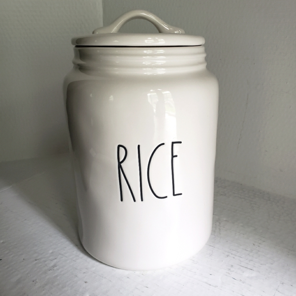 Rae Dunn By Magenta "RICE" Ceramic Canister